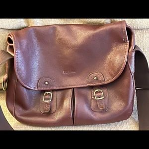 Barbour Leather Messenger Bag